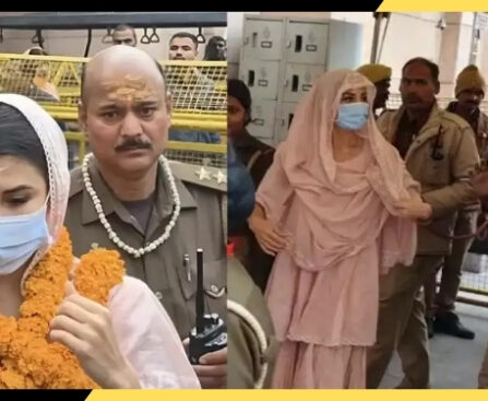 काशी विश्वनाथ मंदिर में श्रद्धा के रंग में दिखीं जैकलीन फर्नांडिस, माथे पर त्रिपुंड और जुबां पर “हर-हर महादेव”