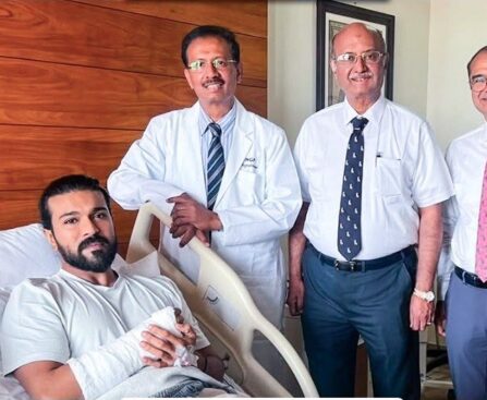 राम चरण की कलाई की सर्जरी सफल, अस्पताल से तस्वीर वायरल