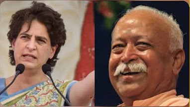 प्रियंका गांधी ने मोहन भागवत पर साधा निशाना