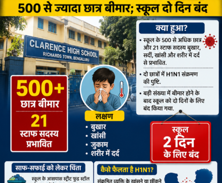 बेंगलुरु के क्लेरेंस हाई स्कूल में H1N1 का खतरा, 500 से ज्यादा छात्र बीमार, स्कूल दो दिन बंद