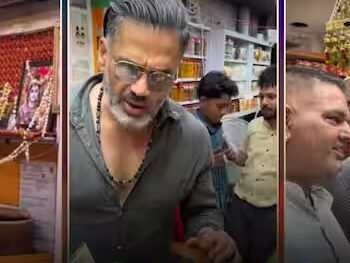 अमृतसर में सुनील शेट्टी का दिखा देसी अंदाज, पत्नी माना संग गोल्डन टेंपल पहुंचे