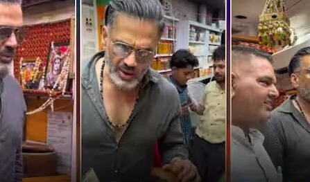 अमृतसर में सुनील शेट्टी का दिखा देसी अंदाज, पत्नी माना संग गोल्डन टेंपल पहुंचे